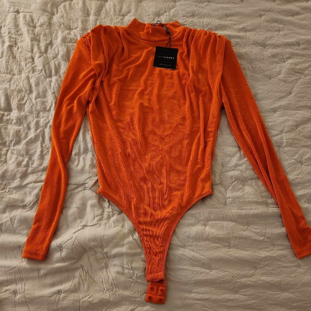 NWT JLux Label Orange Bodysuit